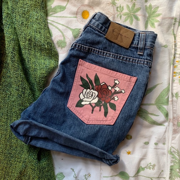 Hand Painted Shawn Mendes Jean Denim Shorts - Picture 2 of 3